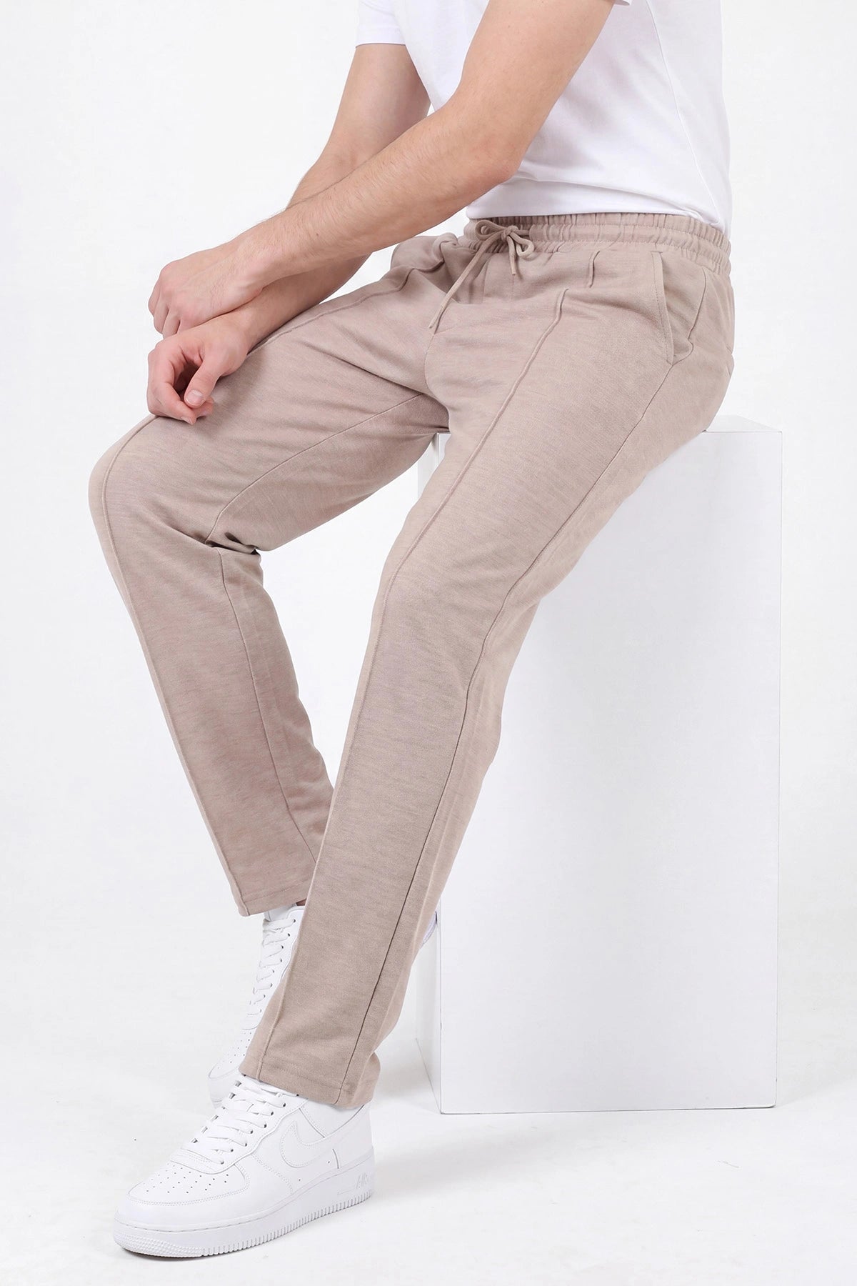 Chino Jogger Pantolon | Belden Bağlamalı Erkek Spor Pantolon | KV1001