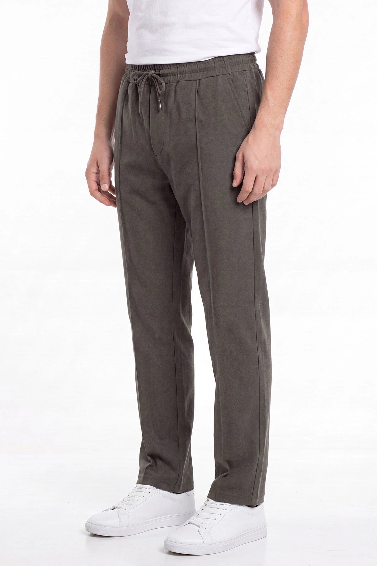 Chino Jogger Pantolon | Belden Bağlamalı Erkek Spor Pantolon | KV1001