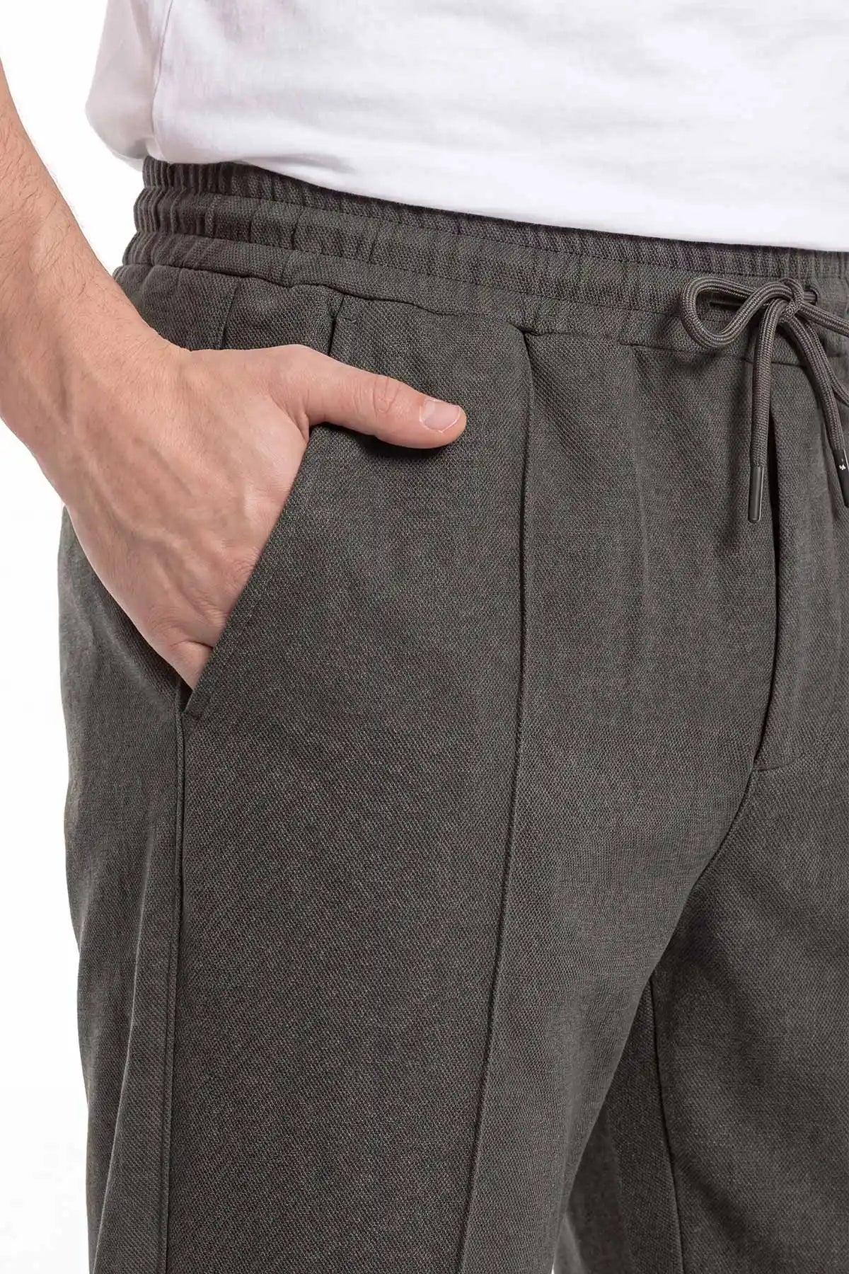 Chino Jogger Pantolon | Belden Bağlamalı Erkek Spor Pantolon | KV1001
