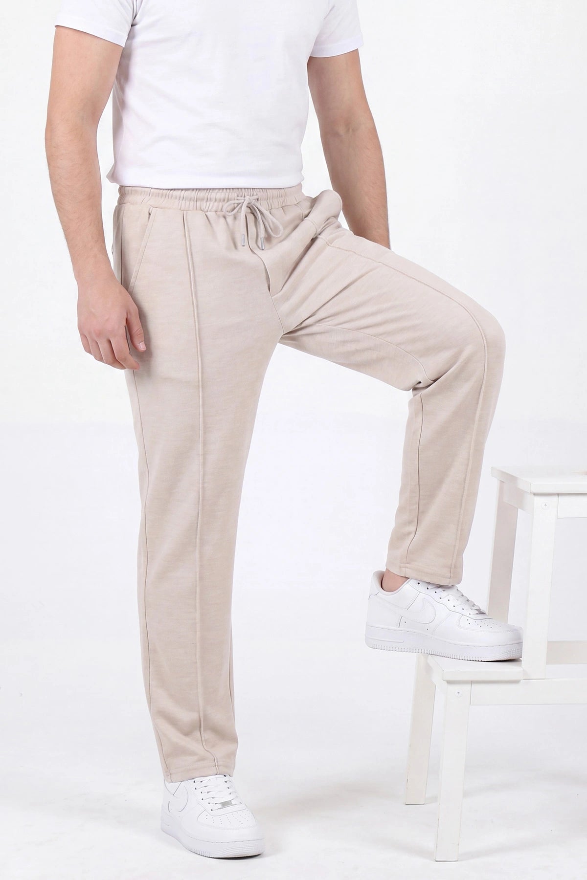 Chino Jogger Pantolon | Belden Bağlamalı Erkek Spor Pantolon | KV1001